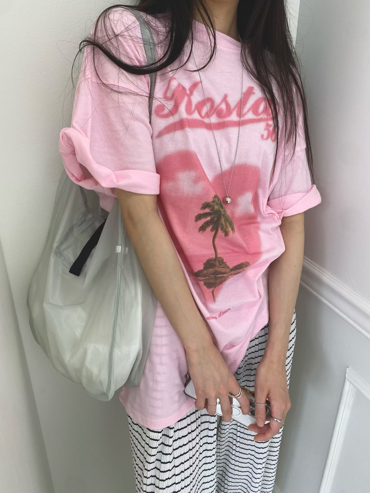 ONTHEMOOD韓國直郵女裝新款26春夏26夏季熱賣T恤不含配飾RIPPLET恤圖色2