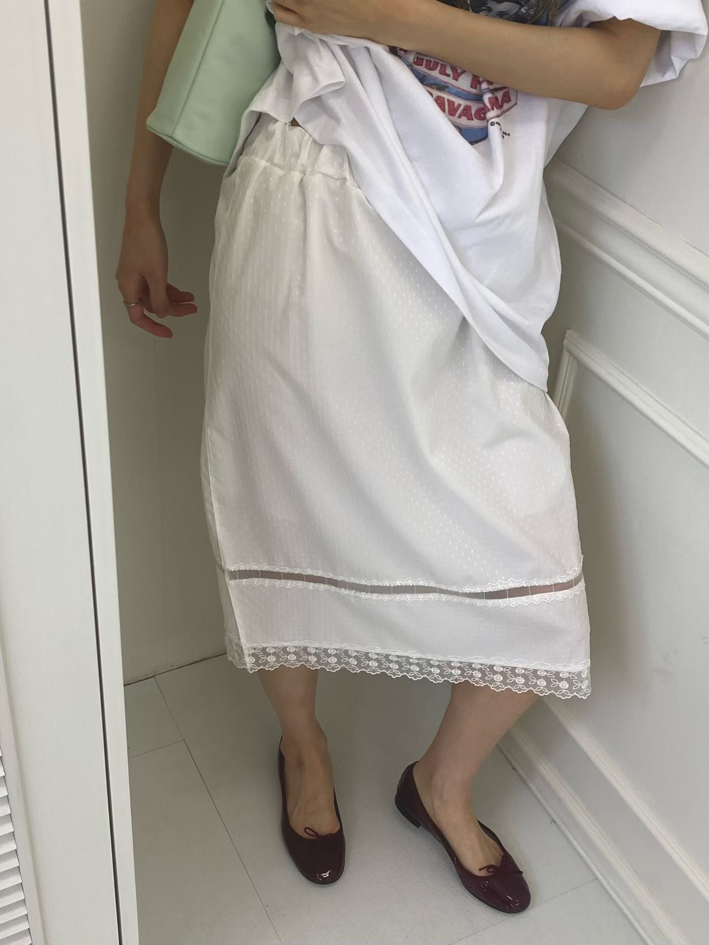 ONTHEMOOD東大門實拍韓國女士新品休閑熱賣職業半身裙中短裙RIPPLE半身裙/中短裙圖色1