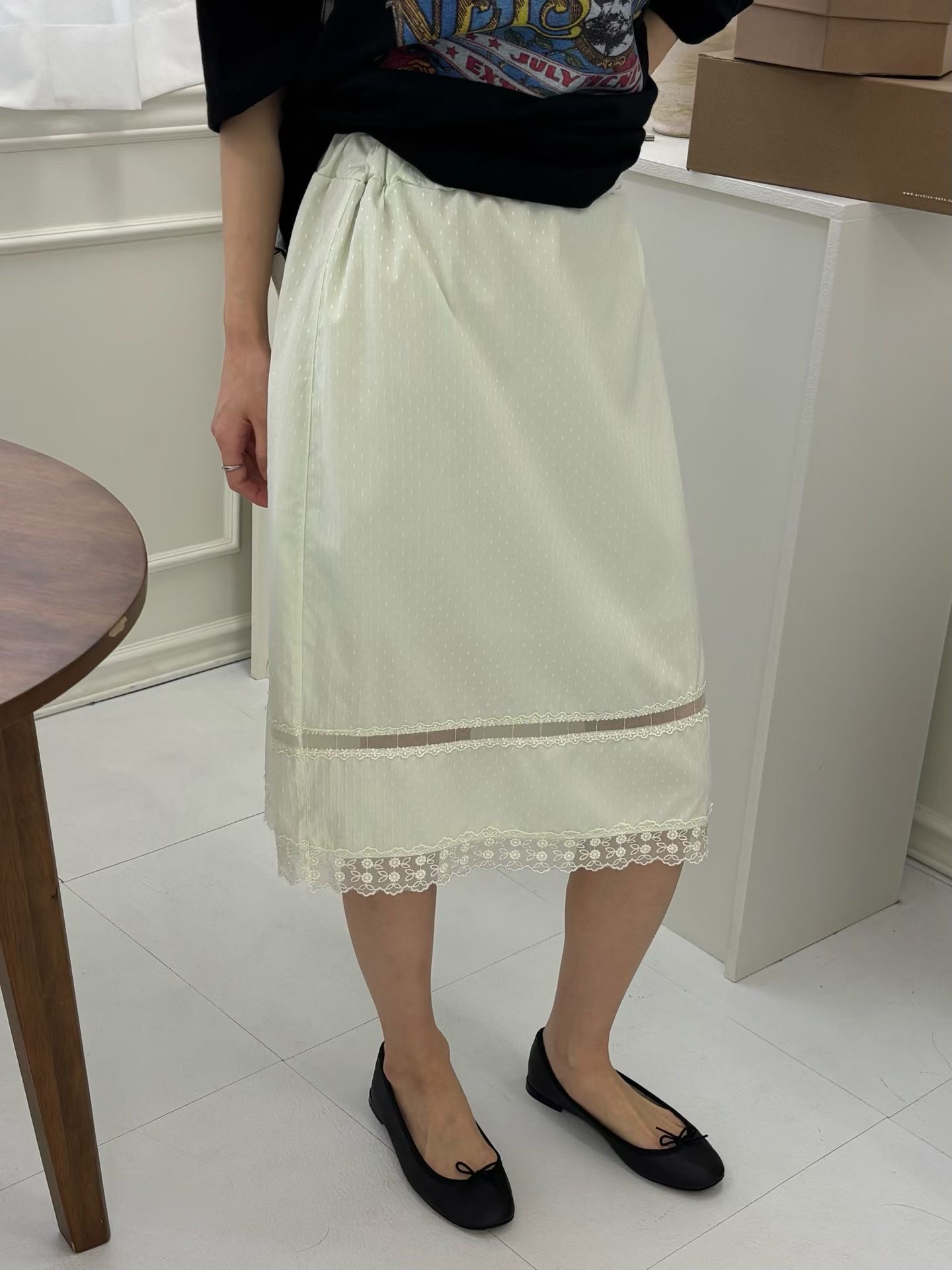 ONTHEMOOD東大門實拍韓國女士新品休閑熱賣職業半身裙中短裙RIPPLE半身裙/中短裙圖色2