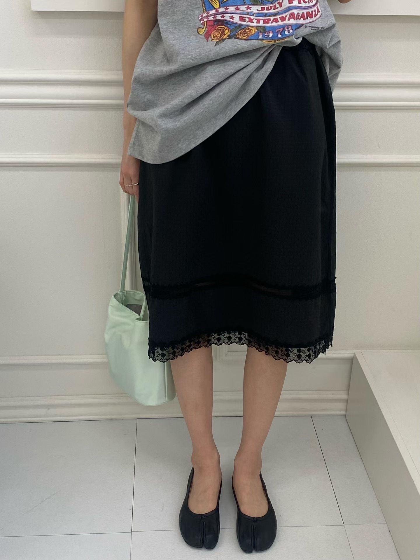 ONTHEMOOD東大門實拍韓國女士新品休閑熱賣職業半身裙中短裙RIPPLE半身裙/中短裙圖色3