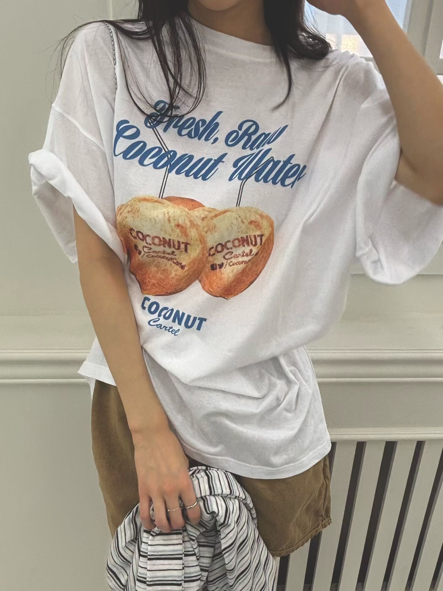 ONTHEMOOD韓國東大門代購女裝新品休閑時尚26夏季職業T恤RIPPLET恤圖色1