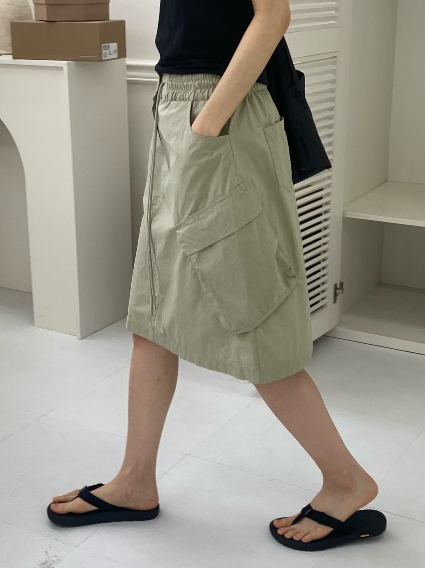 ONTHEMOOD韓國直郵實拍女士新款休閑26夏季時尚半身裙中短裙RIPPLE半身裙/中短裙