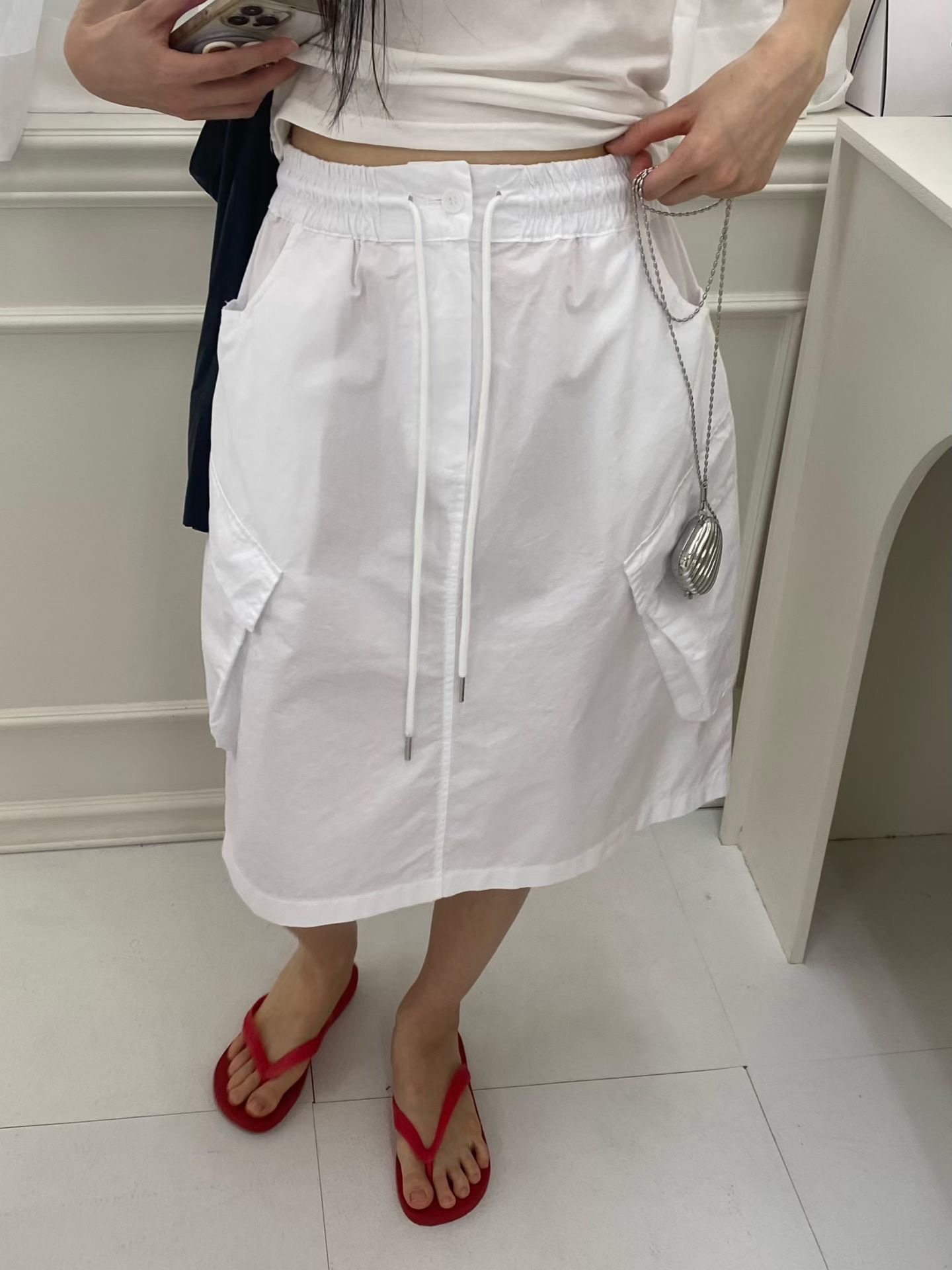 ONTHEMOOD韓國直郵實拍女士新款休閑26夏季時尚半身裙中短裙RIPPLE半身裙/中短裙圖色1