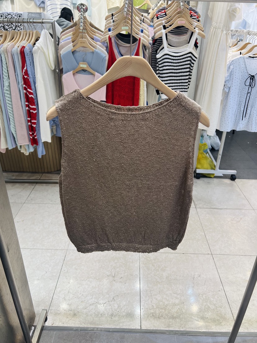 BLACK NOTE韓國東大門代購女裝新品推薦吊帶背心船領無袖BLACK NOTE吊帶/背心圖色3