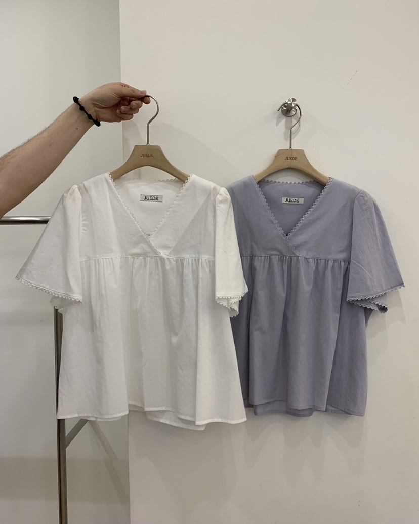 JUEDE韓國東大門直郵女士新品26夏季襯衫蕾絲衫LJUEDE襯衫/蕾絲衫