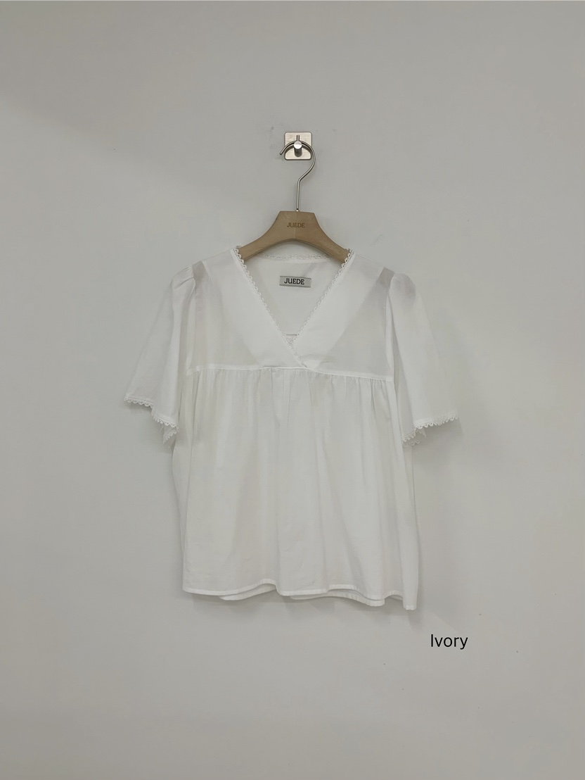 JUEDE韓國東大門直郵女士新品26夏季襯衫蕾絲衫LJUEDE襯衫/蕾絲衫圖色1