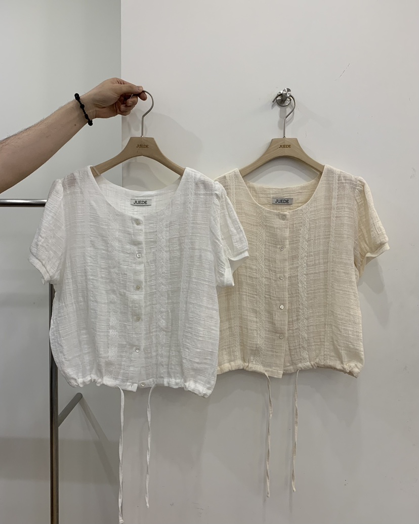 JUEDE韓國直郵女士新品時尚襯衫蕾絲衫LJUEDE襯衫/蕾絲衫