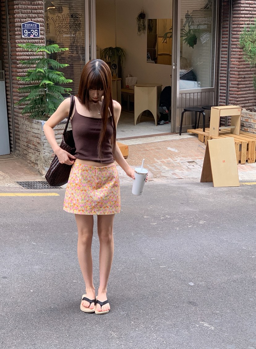 LOGARDEN韓國直郵女士新品26春夏休閑時尚人氣26夏季短裙LO GARDEN短裙圖色2