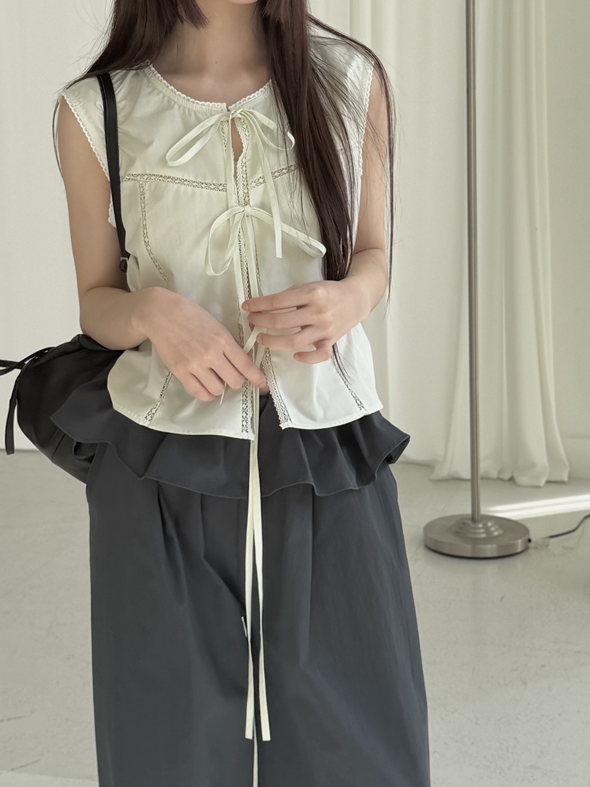 LOGARDEN韓國直郵女士新品26夏季推薦職業熱賣襯衫蕾絲衫LLO GARDEN襯衫/蕾絲衫圖色2