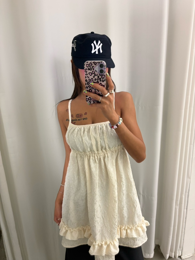 CUCUMBER韓國直郵女士新品職業熱賣26春夏人氣連衣裙提花CUCUMBER連衣裙圖色1