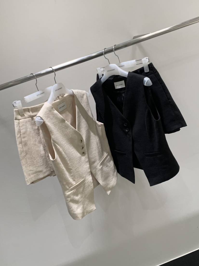 LOVE MOMENT東大門實拍韓國女士新品時尚職業套裝套裝亞麻LOVE MOMENT套裝