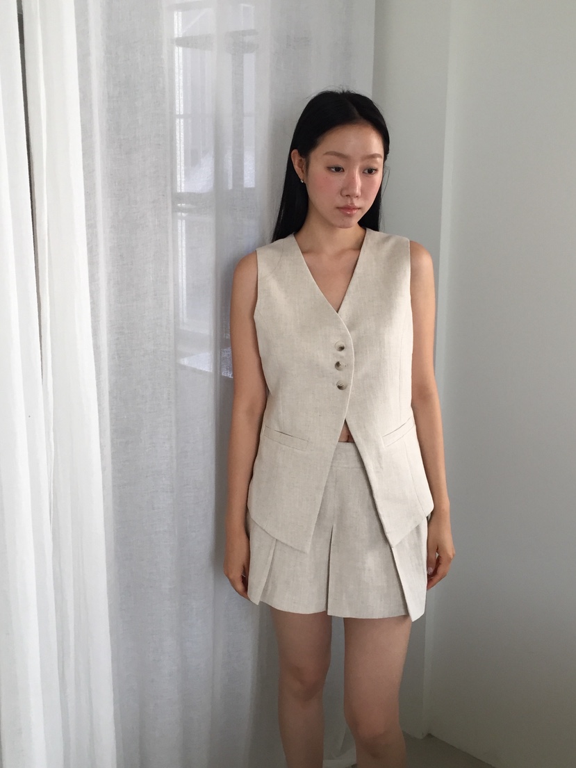 LOVE MOMENT東大門實拍韓國女士新品時尚職業套裝套裝亞麻LOVE MOMENT套裝