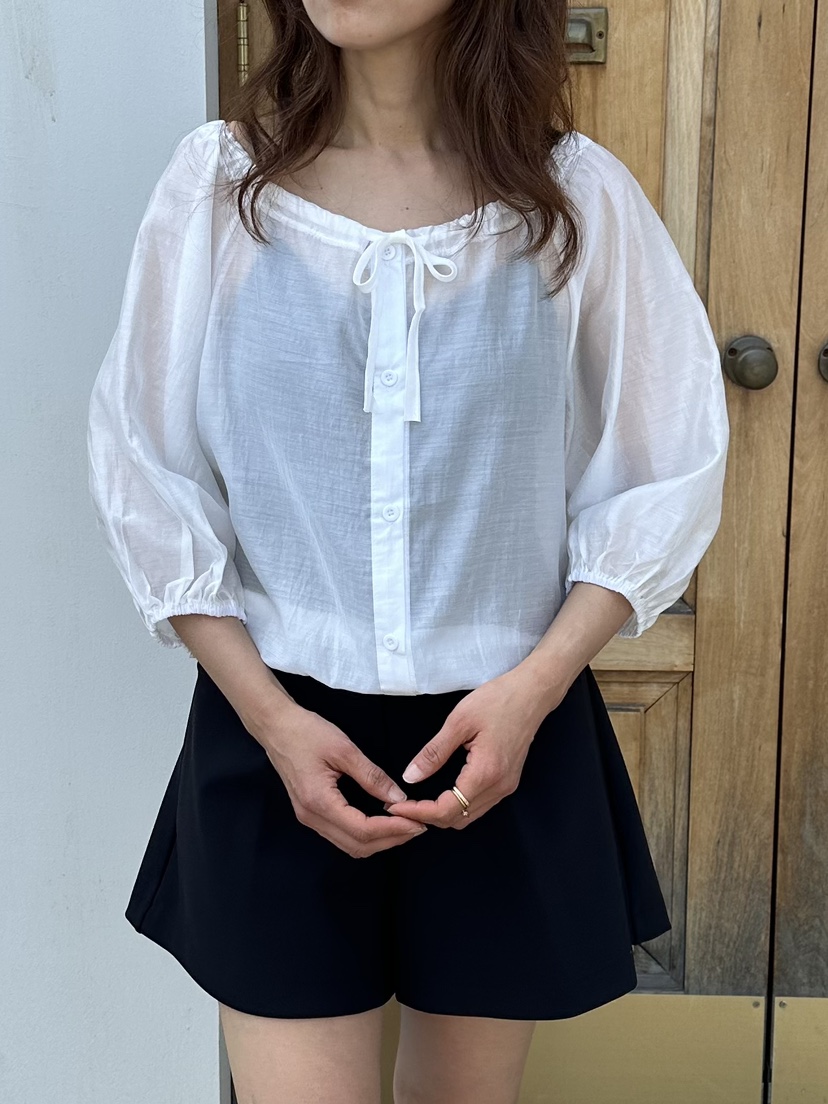 CLASSY-O韓國東大門代購女士新品職業襯衫蕾絲衫不含內搭透視褶皺CLASSY-O襯衫/蕾絲衫
