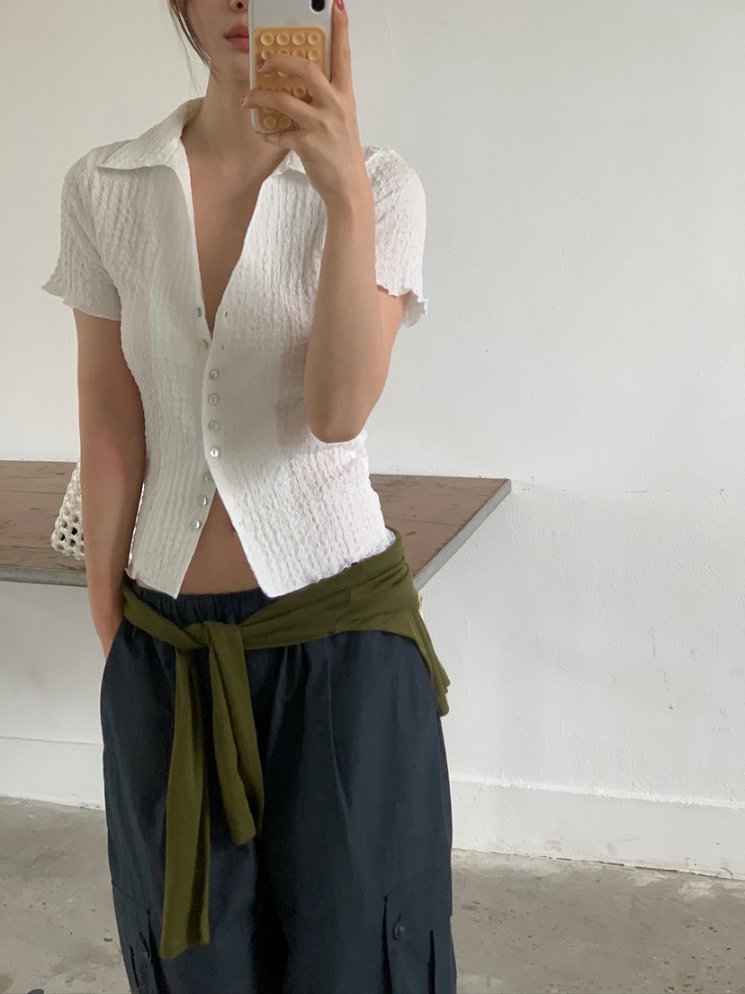 UNBOUND韓國代購女裝新品26春夏人氣26夏季推薦T恤珍珠紐扣UNBOUNDT恤