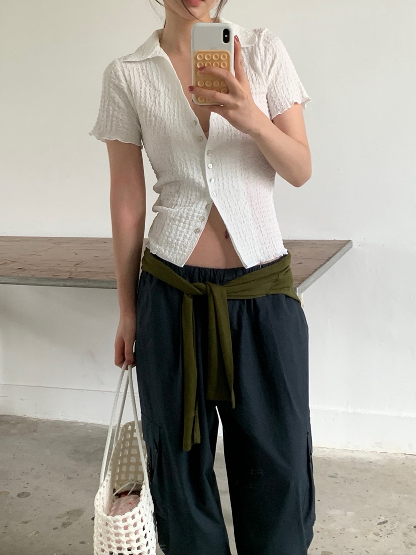 UNBOUND韓國代購女裝新品26春夏人氣26夏季推薦T恤珍珠紐扣UNBOUNDT恤