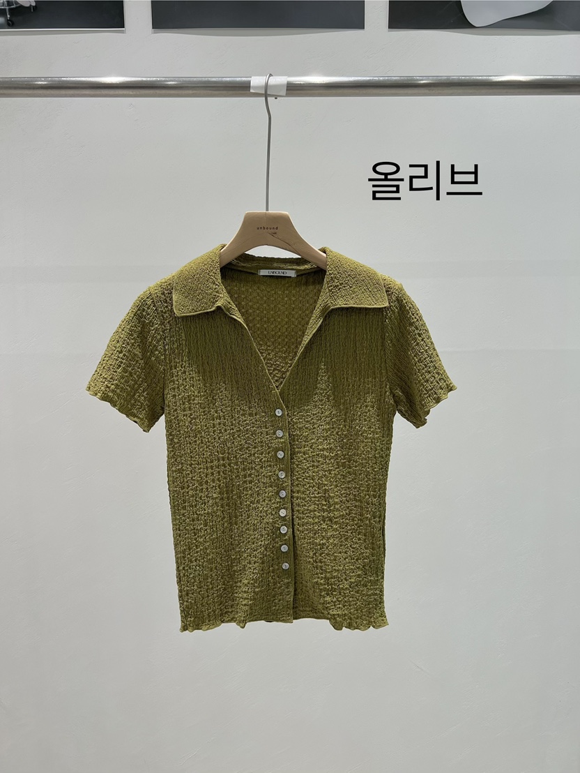 UNBOUND韓國代購女裝新品26春夏人氣26夏季推薦T恤珍珠紐扣UNBOUNDT恤圖色2