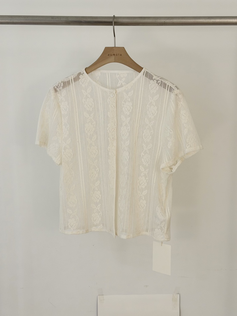 COMETE韓國東大門直郵女裝新品26夏季襯衫蕾絲衫蕾絲開衫COMETE襯衫/蕾絲衫圖色1