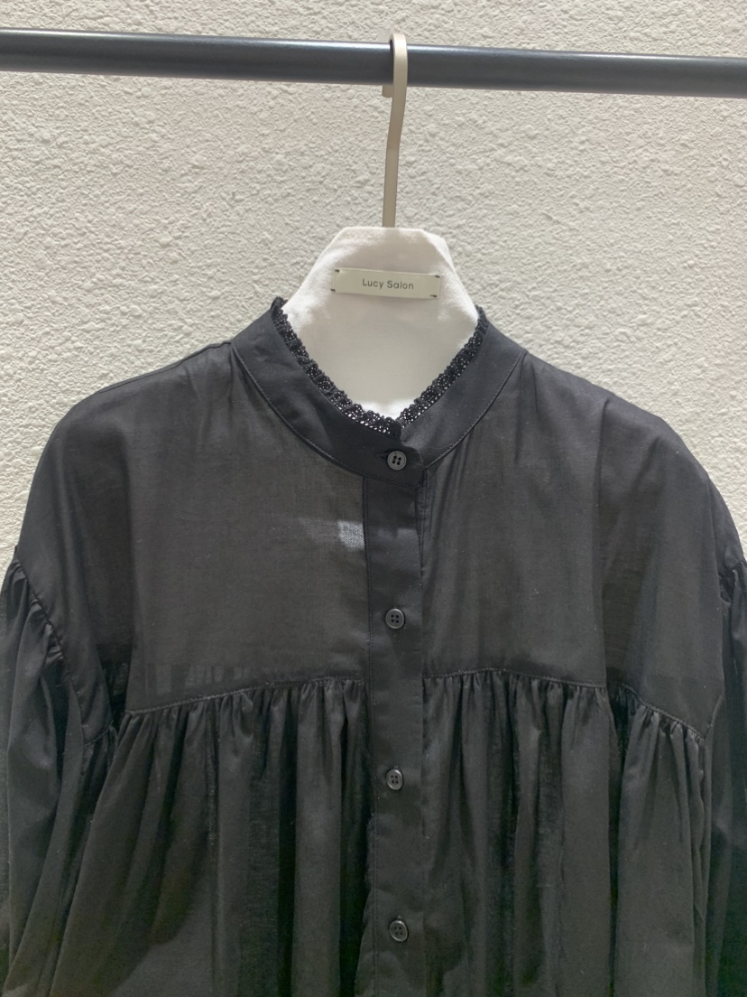 LUCY SALON韓國直郵實拍女裝新品26春夏襯衫蕾絲衫高領褶皺LUCY SALON襯衫/蕾絲衫