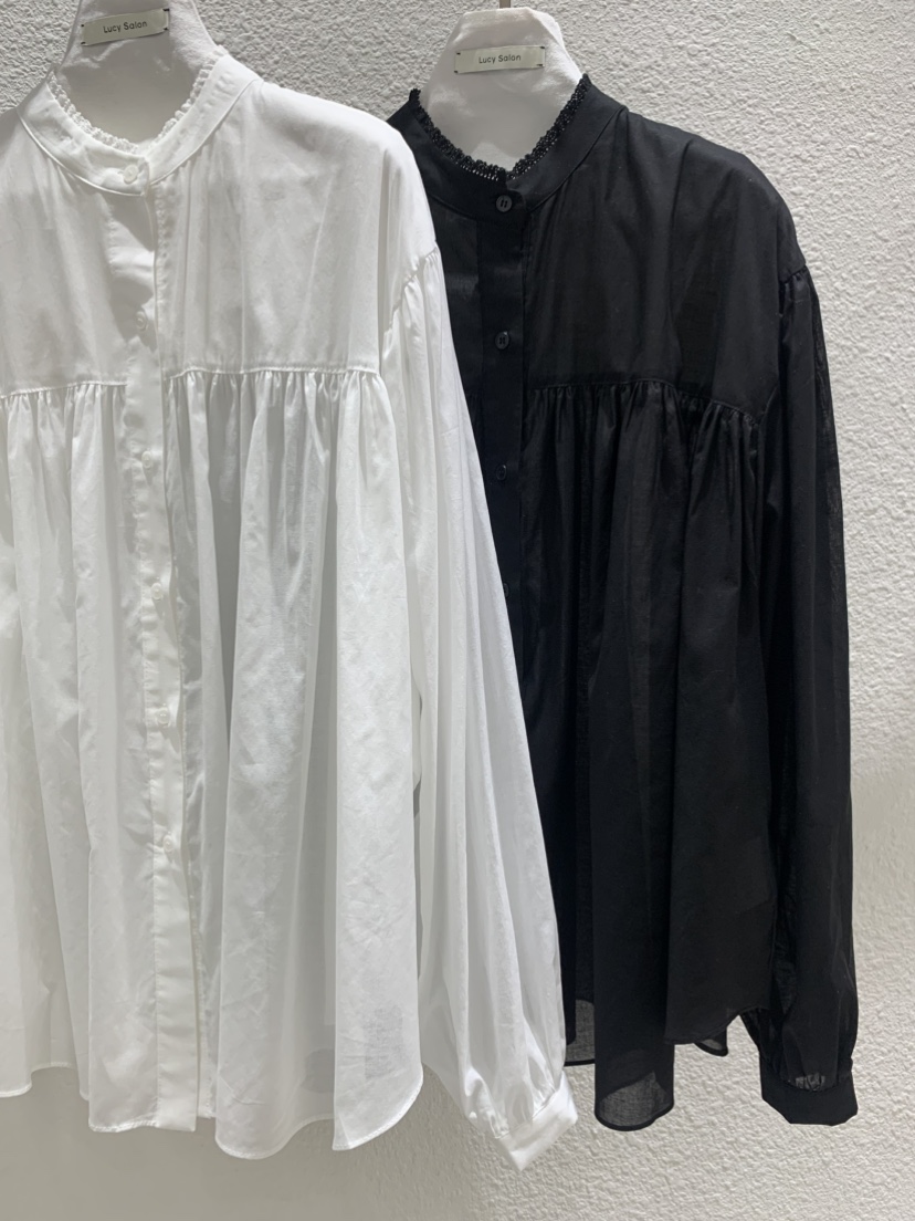 LUCY SALON韓國直郵實拍女裝新品26春夏襯衫蕾絲衫高領褶皺LUCY SALON襯衫/蕾絲衫