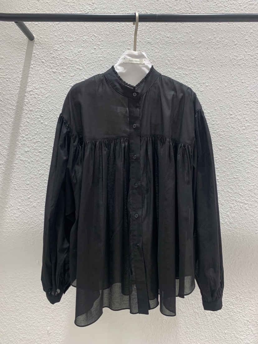 LUCY SALON韓國直郵實拍女裝新品26春夏襯衫蕾絲衫高領褶皺LUCY SALON襯衫/蕾絲衫圖色2