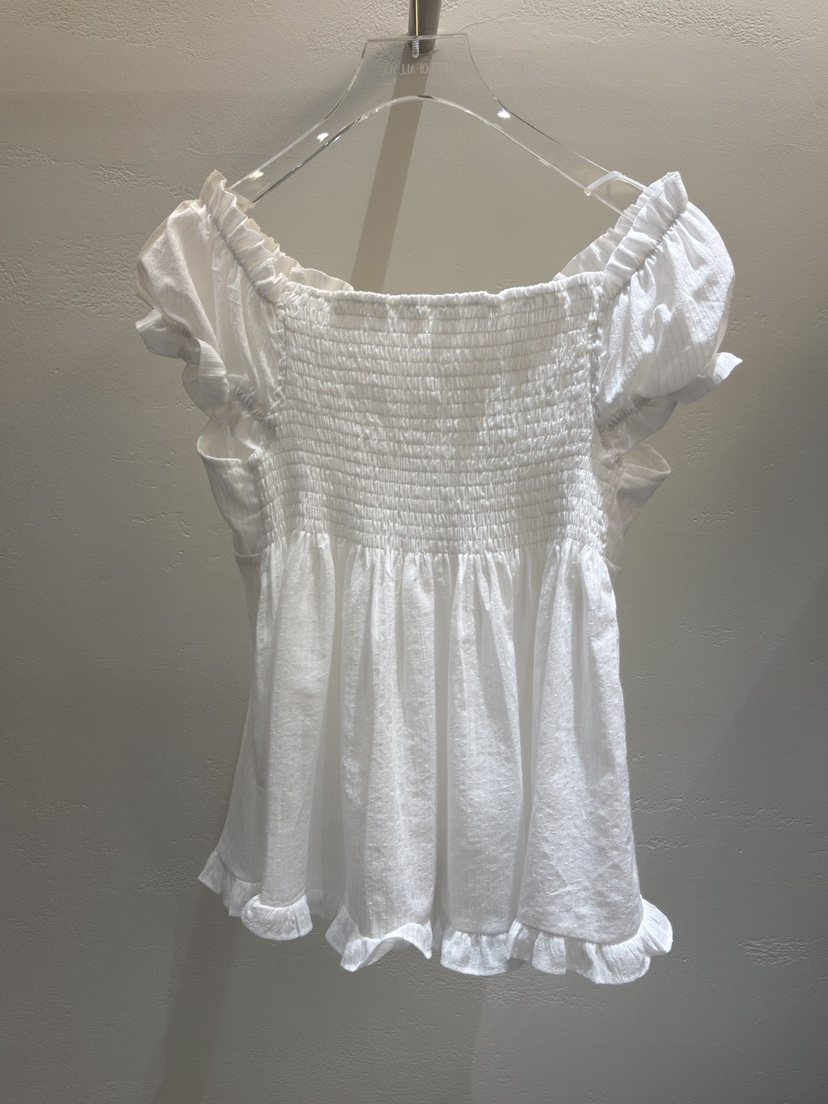 MOST OF ALL U韓國直郵實拍女裝新品26夏季襯衫蕾絲衫荷葉邊無袖LMOST OF ALL U襯衫/蕾絲衫
