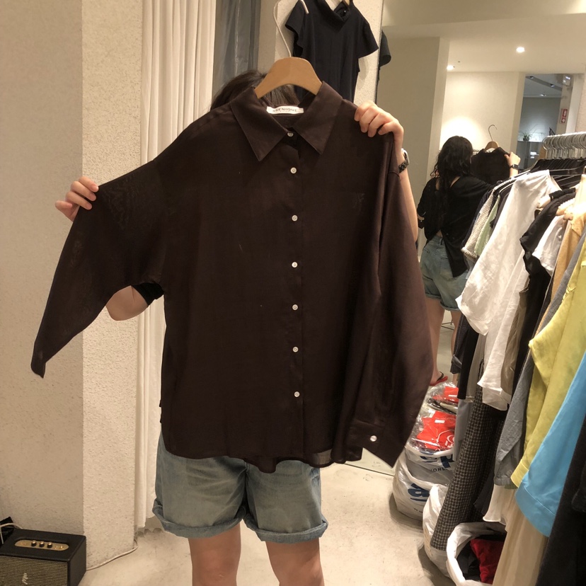SSEMIENNE韓國直郵女士新品職業26夏季襯衫蕾絲衫柔軟亞麻SSENIQUE/SSEMIENNE襯衫/蕾絲衫圖色2