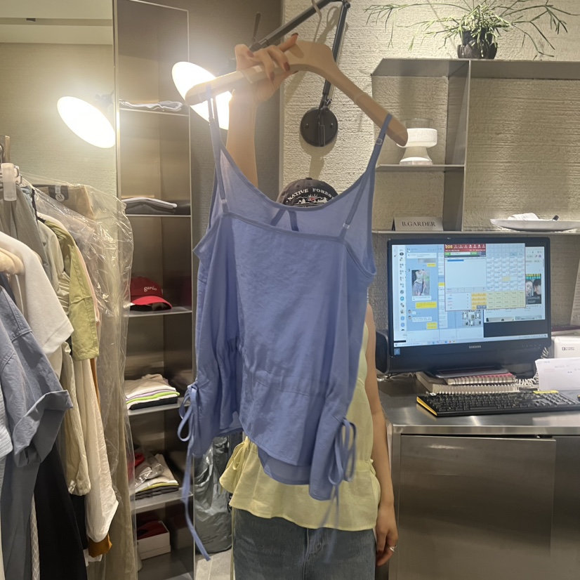 B_GARDER東大門實拍韓國女裝新款26春夏吊帶背心透視無袖B.GARDER吊帶/背心