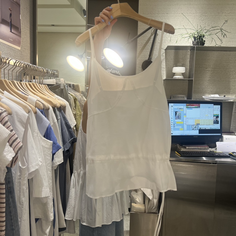 B_GARDER東大門實拍韓國女裝新款26春夏吊帶背心透視無袖B.GARDER吊帶/背心圖色3