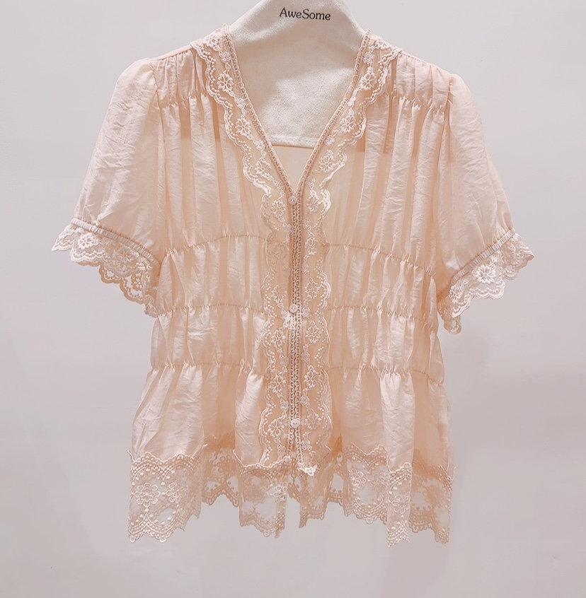 AWESOME-P韓國東大門代購女士新品職業人氣26夏季襯衫蕾絲衫AWESOME-P襯衫/蕾絲衫圖色1