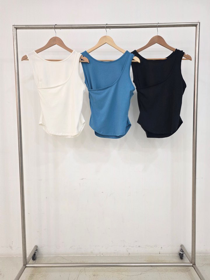 LE MIU韓國代購女裝新品休閑時尚吊帶背心不對稱層疊無袖LE_MIU吊帶/背心