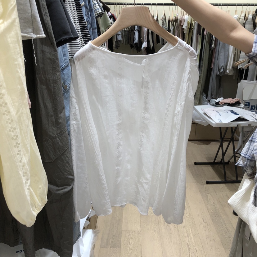 MEMOIRE韓國直郵女士新品26夏季26春夏時尚職業襯衫蕾絲衫LMEMOIRE襯衫/蕾絲衫