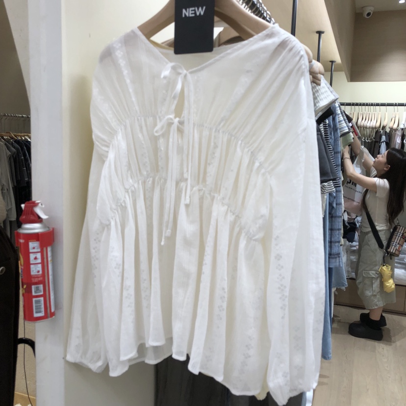MEMOIRE韓國直郵女士新品26夏季26春夏時尚職業襯衫蕾絲衫LMEMOIRE襯衫/蕾絲衫圖色2