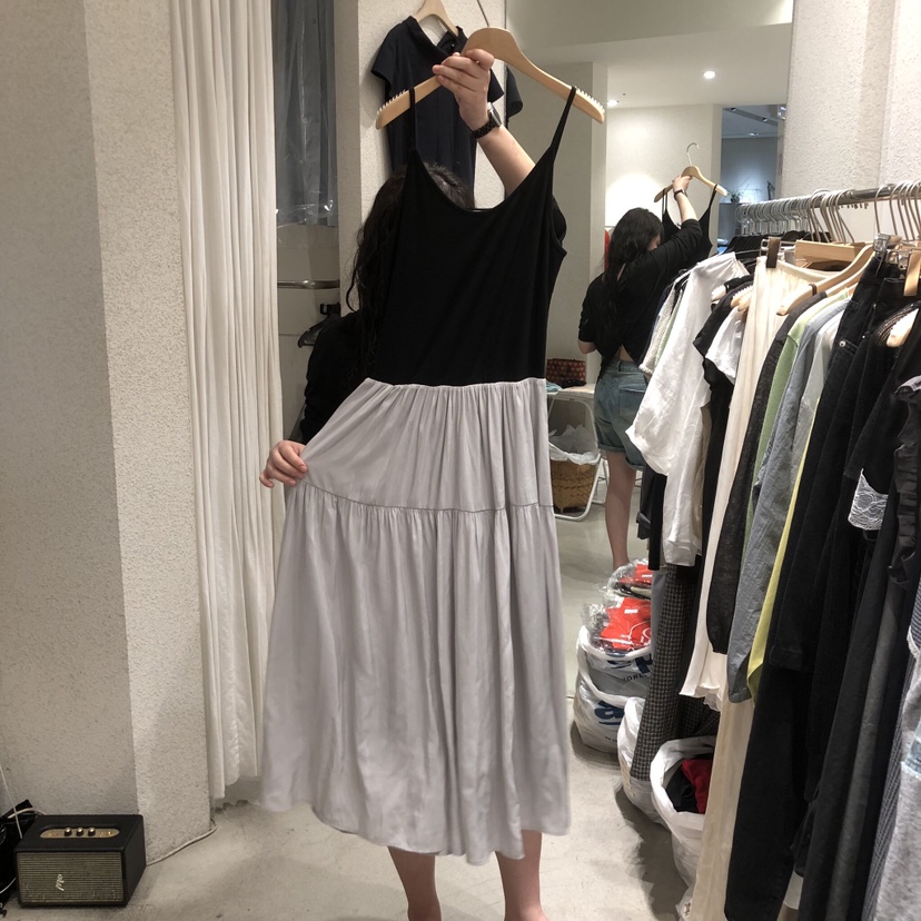 SSEMIENNE韓國直郵女裝新品職業休閑時尚連衣裙吊帶裙撞色SSENIQUE/SSEMIENNE連衣裙圖色2