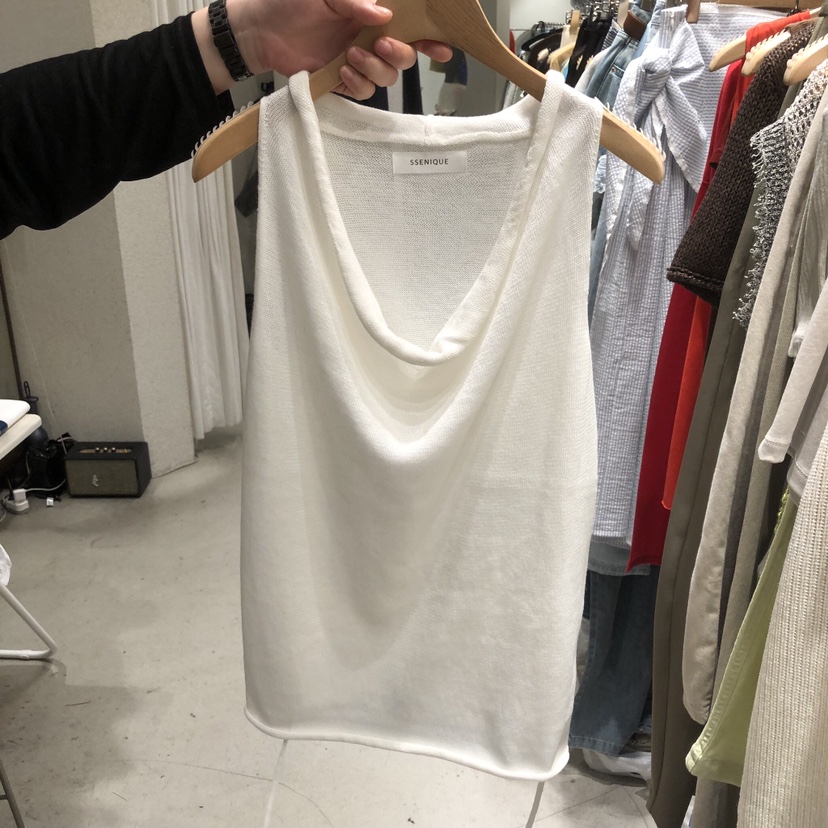 SSEMIENNE韓國東大門代購女裝新品26春夏吊帶背心垂褶針織含腰繩SSENIQUE/SSEMIENNE吊帶/背心圖色1