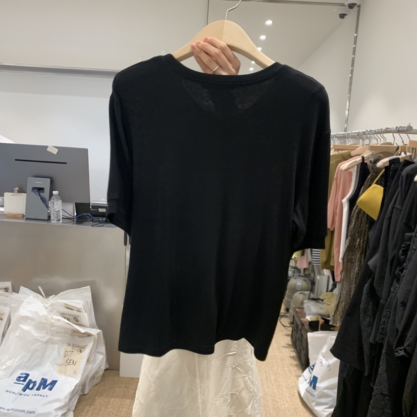 SELF SERVICE韓國直郵實拍女士新品時尚休閑職業T恤褶皺SELF SERVICET恤