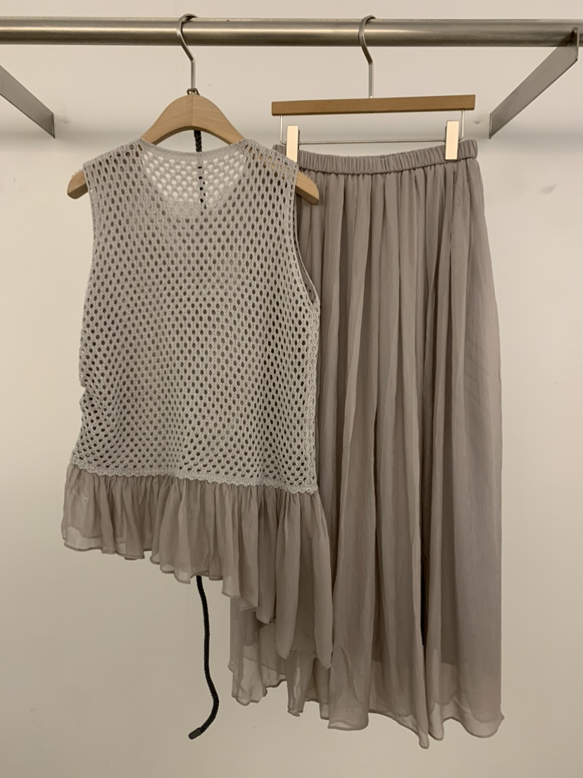 UNDER KEY韓國直郵女裝新品26春夏熱賣休閑套裝含腰帶網狀UNDER KEY套裝