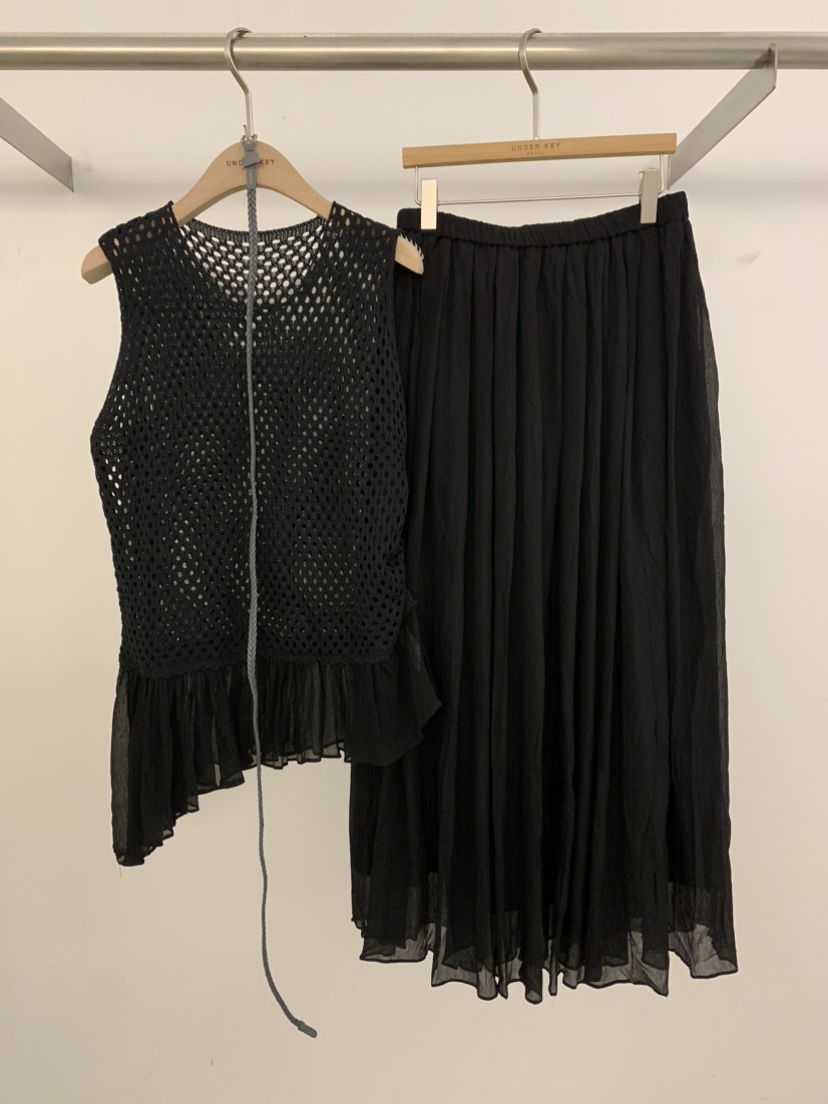 UNDER KEY韓國直郵女裝新品26春夏熱賣休閑套裝含腰帶網狀UNDER KEY套裝圖色4