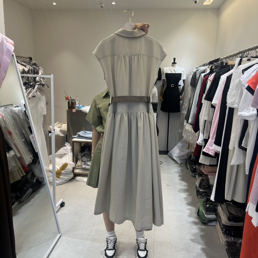INNO韓國直郵實拍女裝新品時尚職業人氣熱賣休閑連衣裙系帶INNO連衣裙