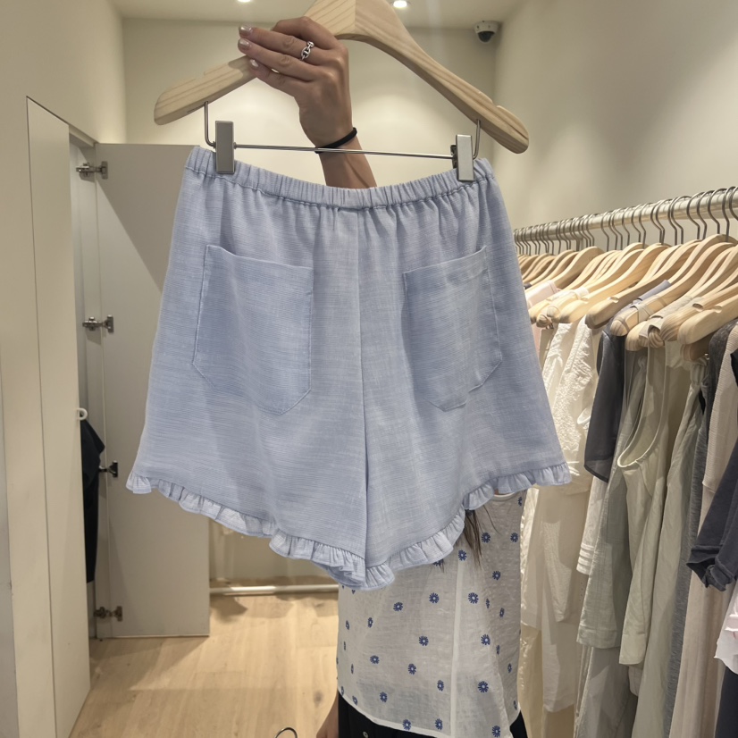 LIFFEY韓國代購女裝新款26夏季熱賣時尚職業休閑短褲亞麻LIFFEY短褲