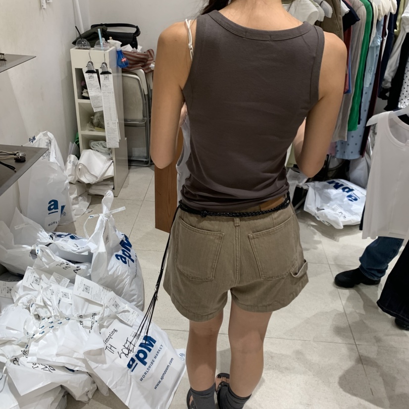 TEMPTING韓國東大門直郵女裝新款人氣吊帶背心不對稱無袖TEMPTING吊帶/背心