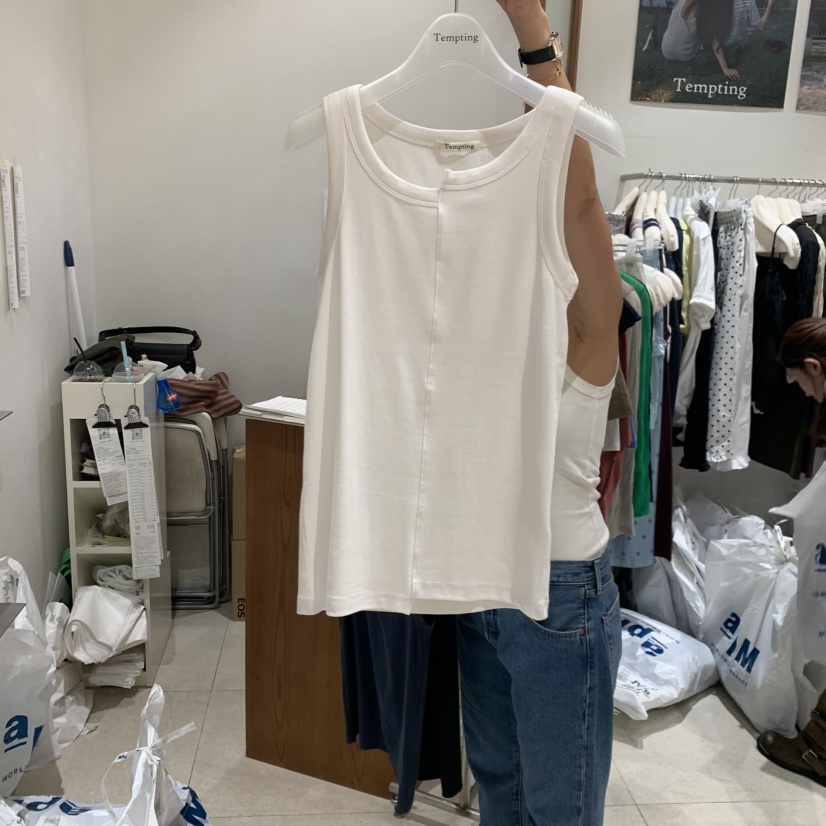 TEMPTING韓國東大門直郵女裝新款人氣吊帶背心不對稱無袖TEMPTING吊帶/背心圖色3