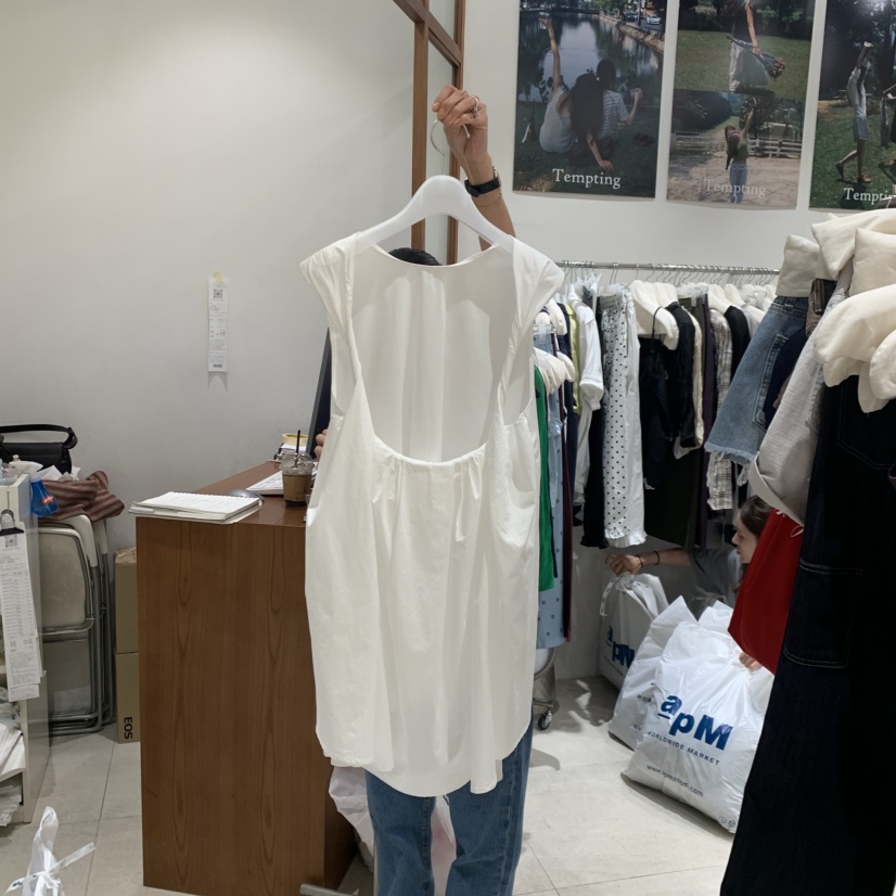 TEMPTING韓國東大門代購女士新品26夏季吊帶背心棉質無袖TEMPTING吊帶/背心