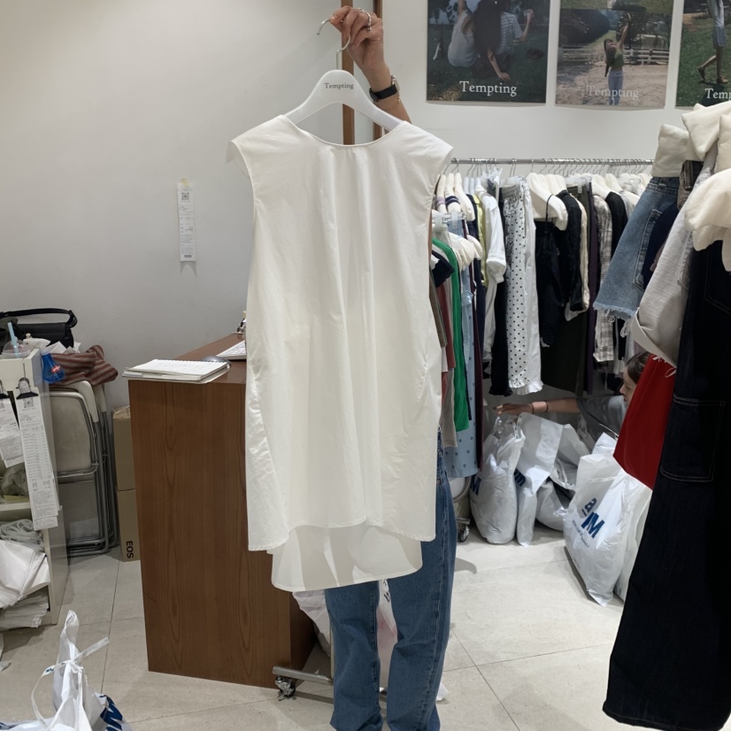 TEMPTING韓國東大門代購女士新品26夏季吊帶背心棉質無袖TEMPTING吊帶/背心圖色1