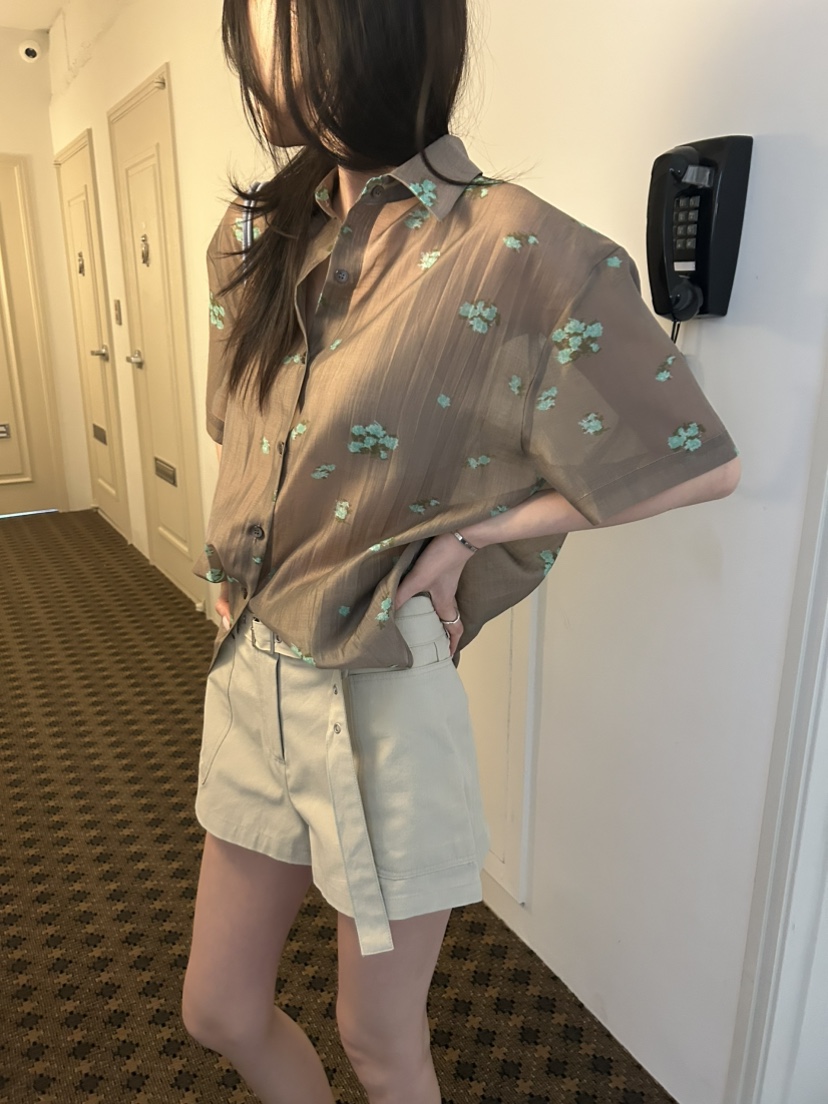 ME MO韓國代購女裝新款推薦26夏季時尚職業休閑襯衫蕾絲衫ME MO襯衫/蕾絲衫