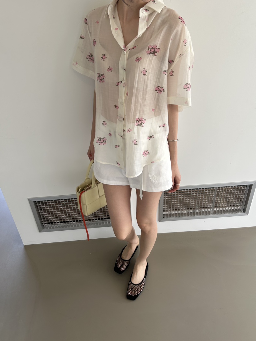 ME MO韓國代購女裝新款推薦26夏季時尚職業休閑襯衫蕾絲衫ME MO襯衫/蕾絲衫圖色1