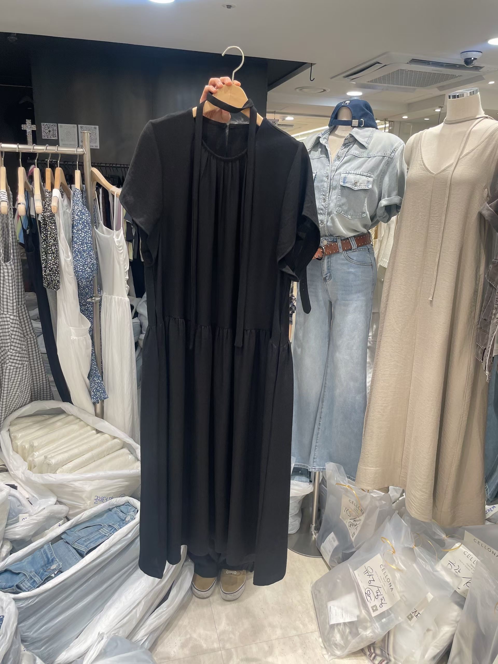 CELLONA韓國直郵女士新款時尚休閑熱賣26春夏連衣裙含腰繩MSCELLONA連衣裙圖色2