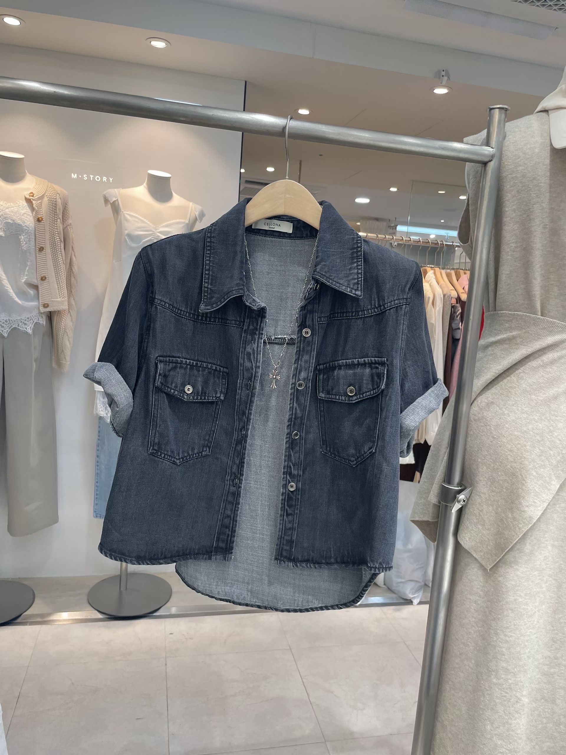 CELLONA韓國直郵實拍女裝新品26春夏熱賣休閑人氣襯衫蕾絲衫CELLONA襯衫/蕾絲衫