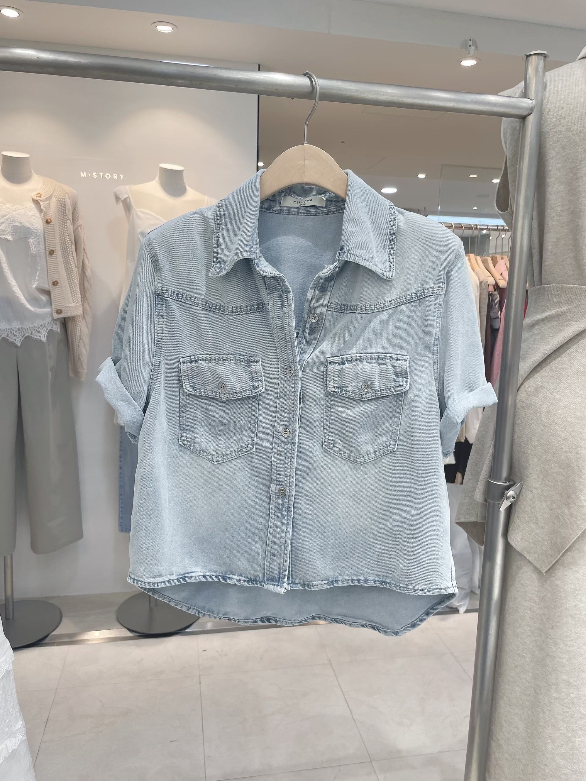 CELLONA韓國直郵實拍女裝新品26春夏熱賣休閑人氣襯衫蕾絲衫CELLONA襯衫/蕾絲衫圖色1