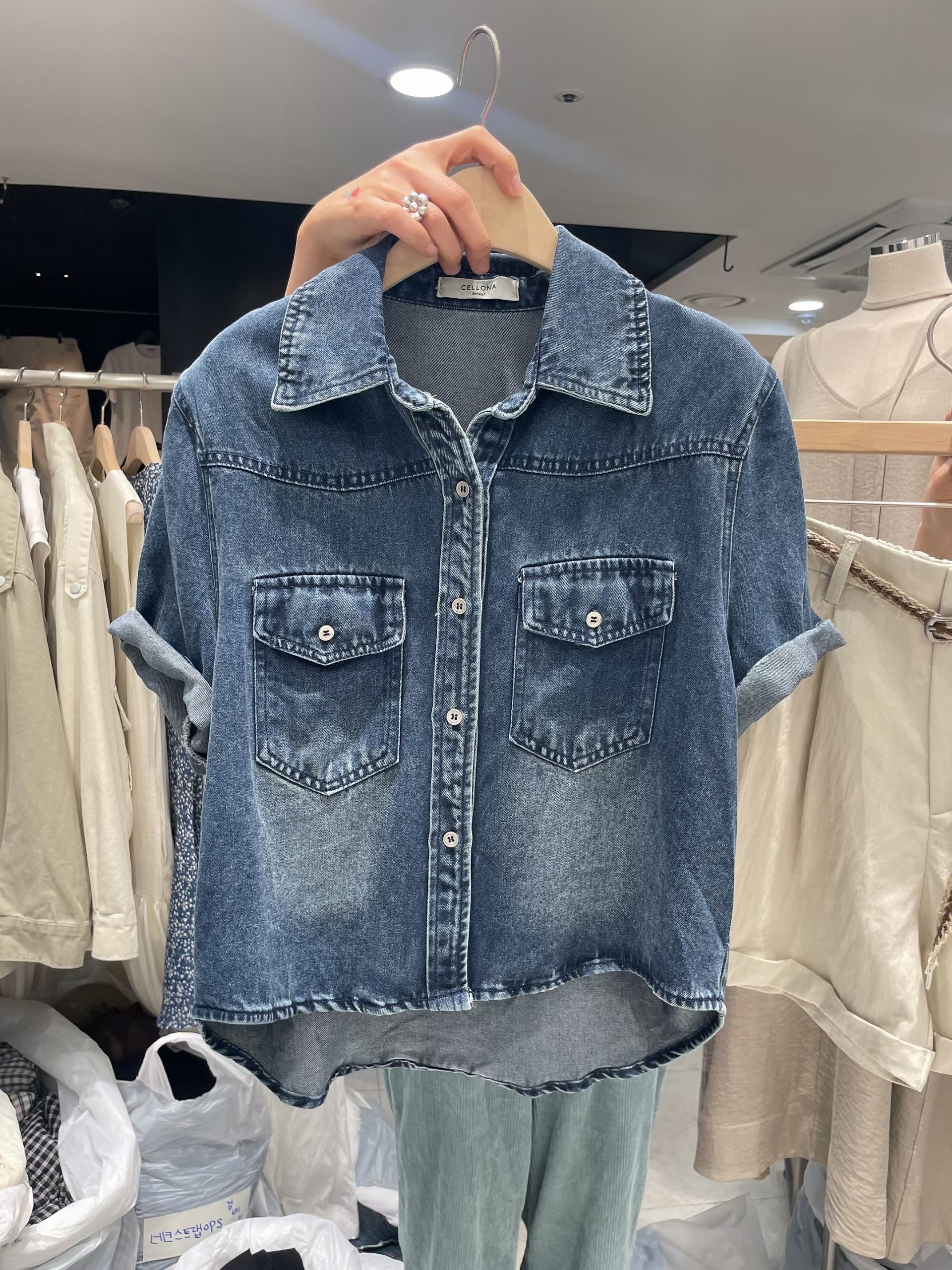 CELLONA韓國直郵實拍女裝新品26春夏熱賣休閑人氣襯衫蕾絲衫CELLONA襯衫/蕾絲衫圖色3
