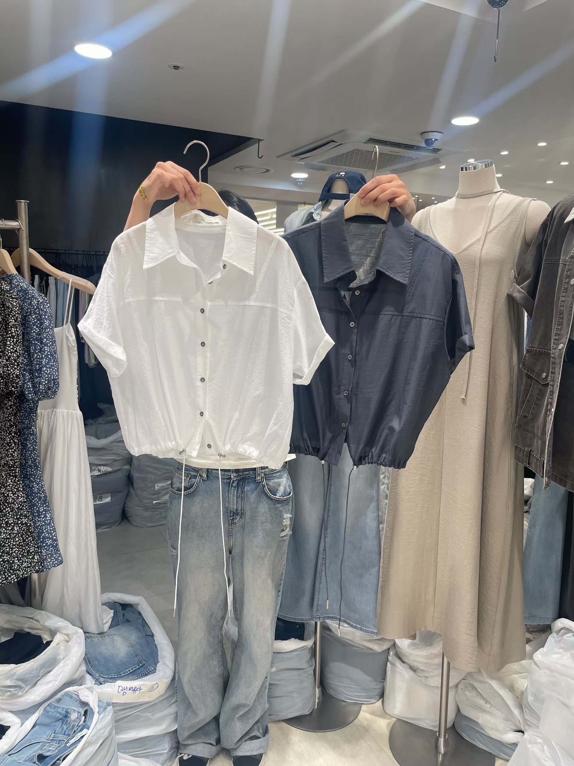 CELLONA東大門實拍韓國女裝新品人氣職業26春夏襯衫蕾絲衫SCELLONA襯衫/蕾絲衫